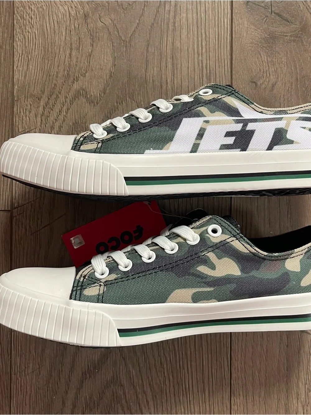 NWT Foco NFL New York Jets Women’s 8 Green Camo Sneakers